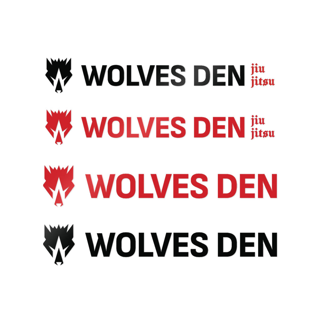 Wolves Den Jiu Jitsu Dark Horizontal Sticker Set