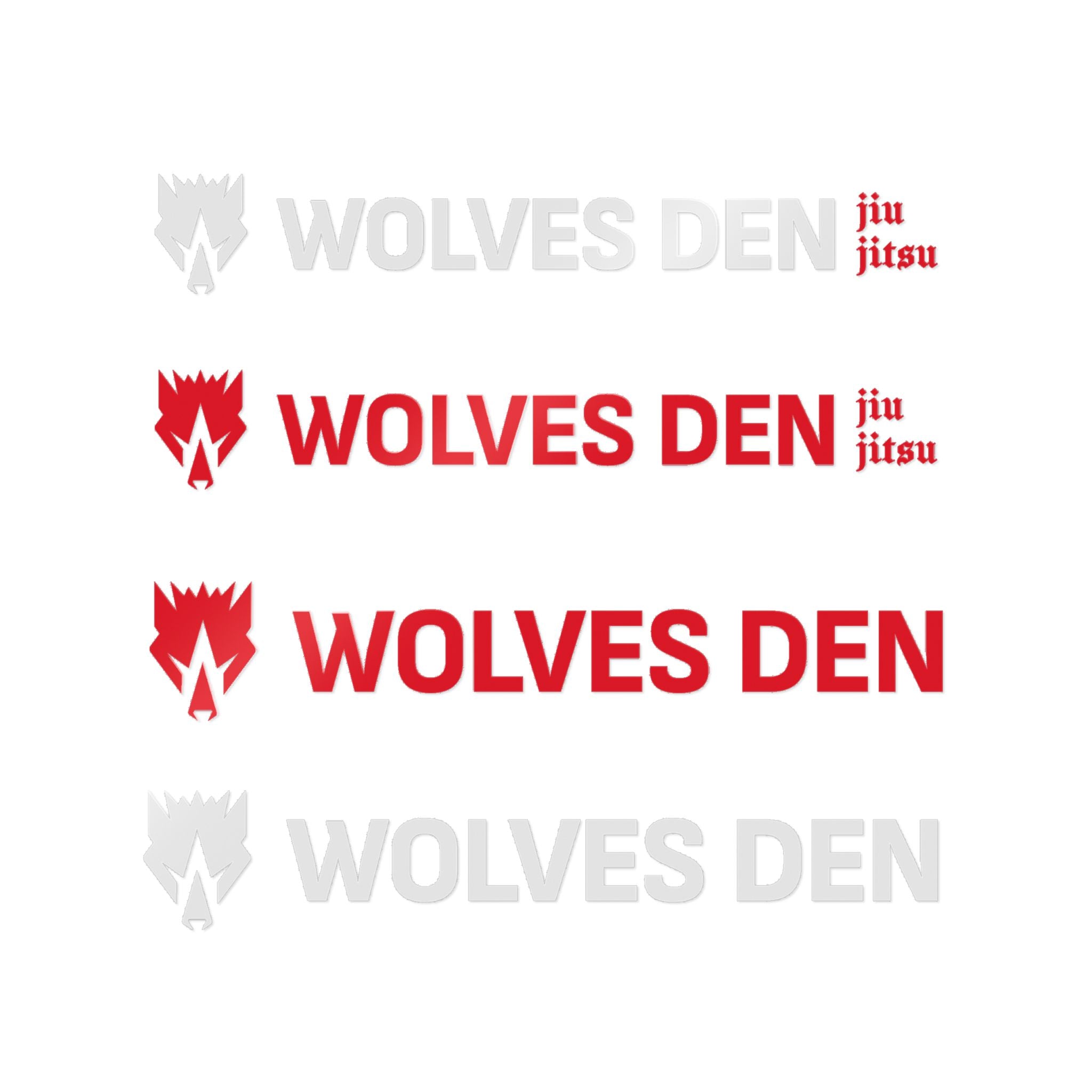 Wolves Den Jiu Jitsu Light Horizontal Sticker Set