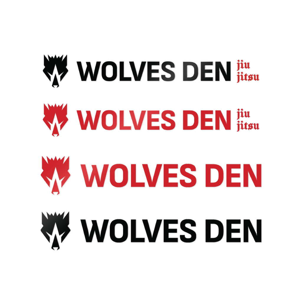 Wolves Den Jiu Jitsu Dark Horizontal Sticker Set