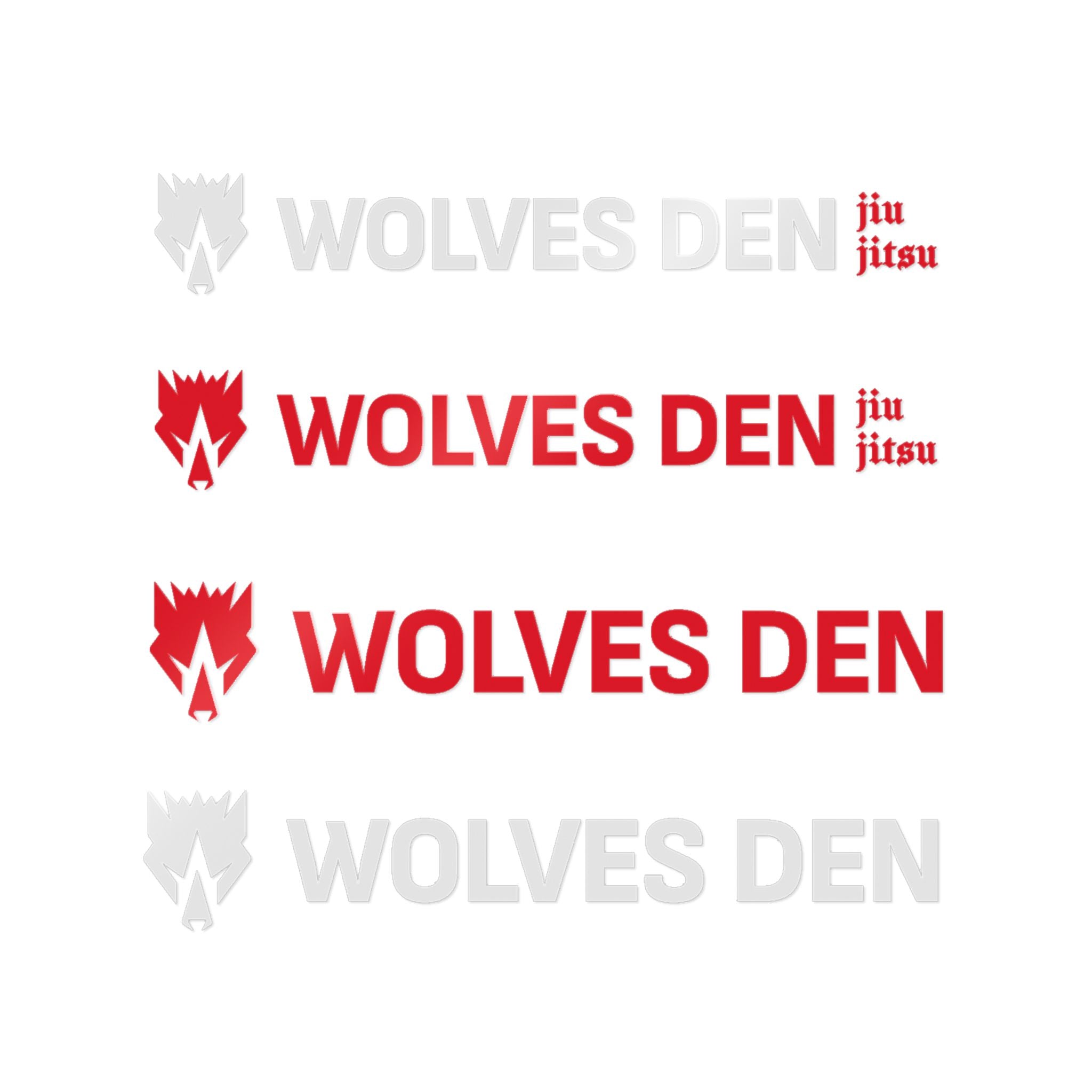Wolves Den Jiu Jitsu Light Horizontal Sticker Set