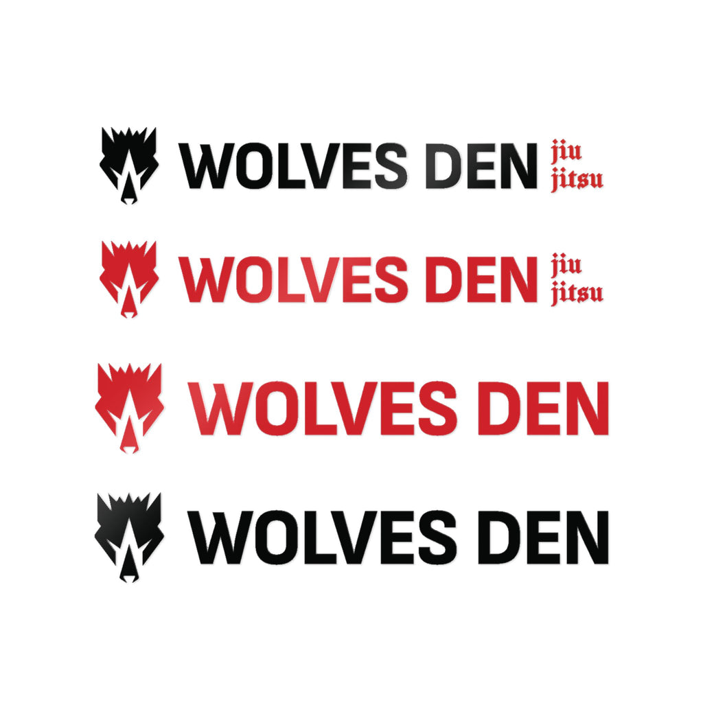 Wolves Den Jiu Jitsu Dark Horizontal Sticker Set
