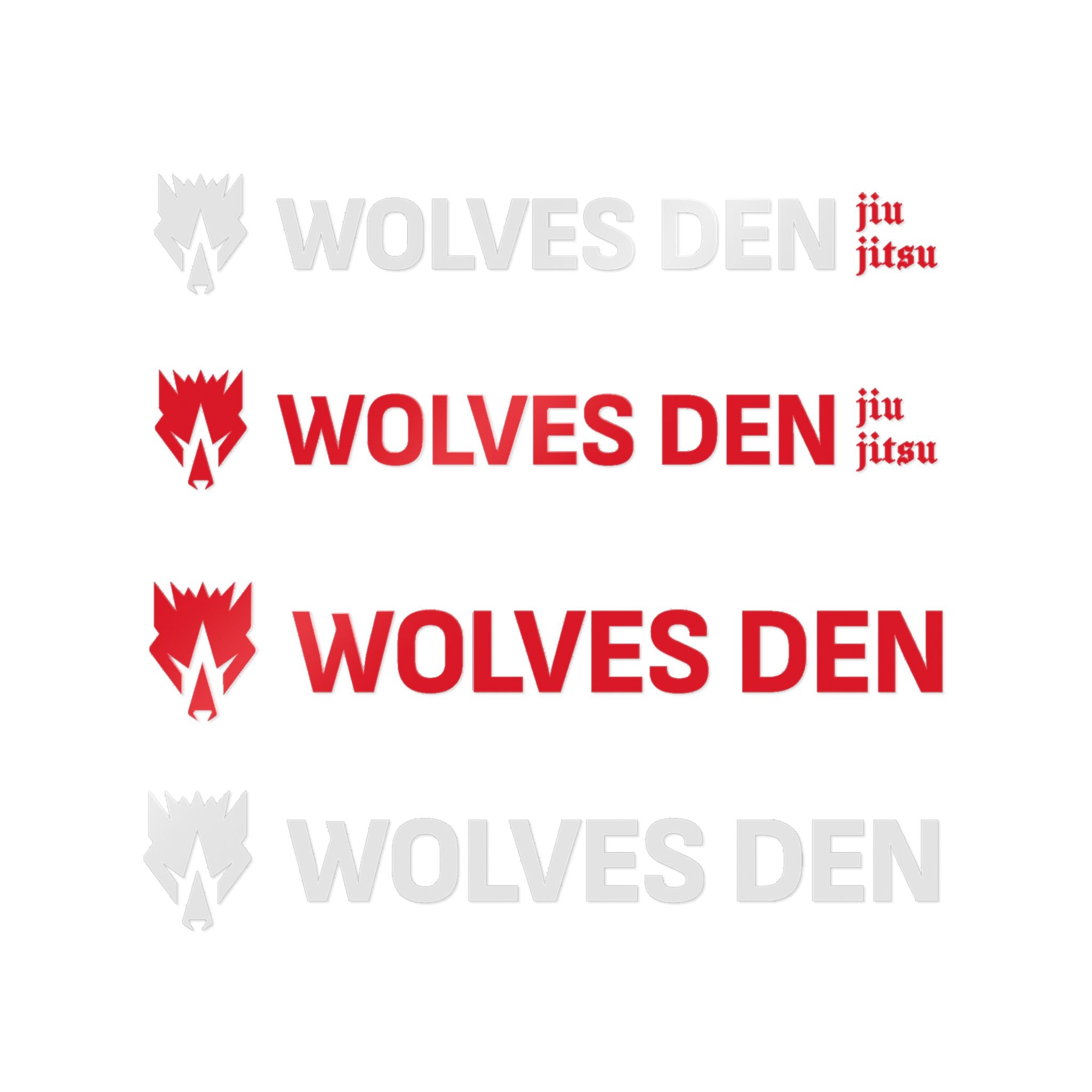 Wolves Den Jiu Jitsu Light Horizontal Sticker Set